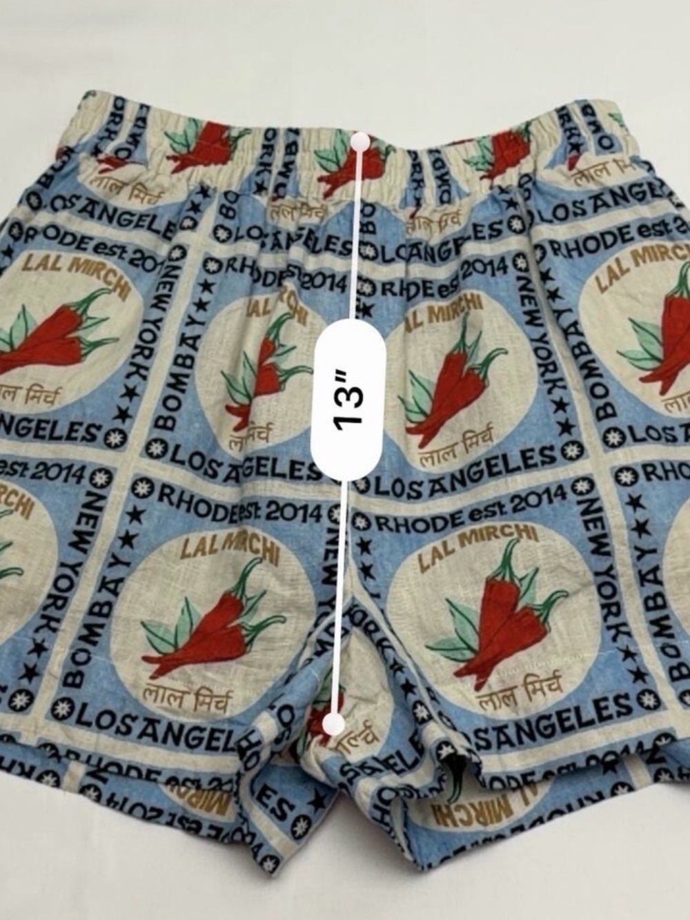 RHODE Blue with Red Accents Lal Mirchi Chili Pepper design - Picture 6 of 6